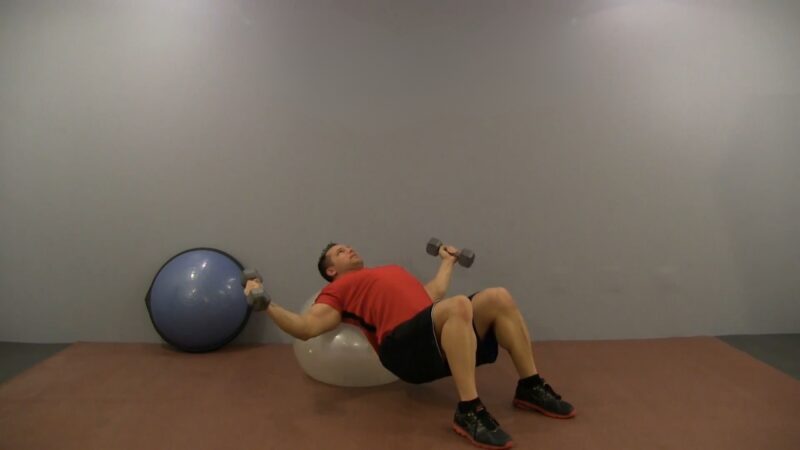 Dumbbell Incline Fly on Exercise Ball