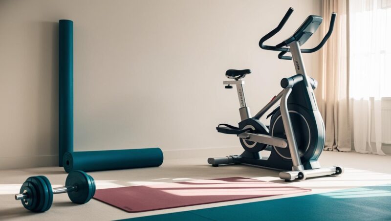 A room setup for workout