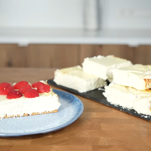 strawberry cheesecake on a plate