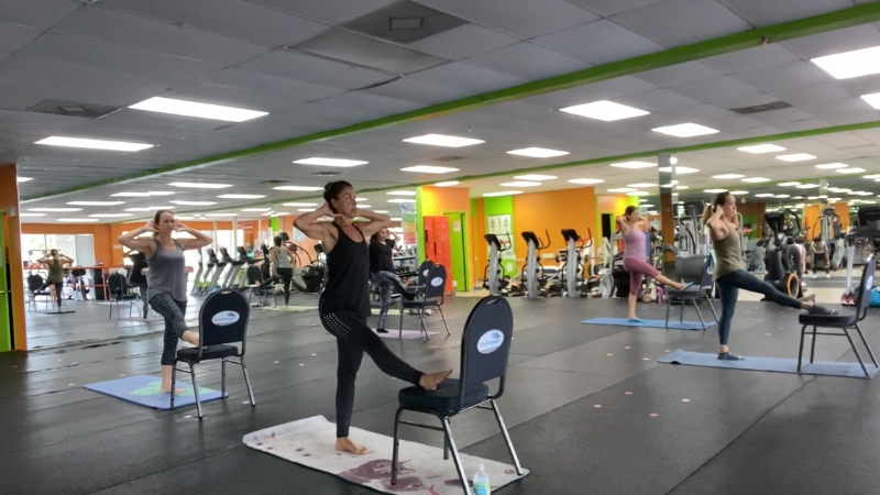 Women participating in a fitness class at S.H.E. Fitness Studio in Miami