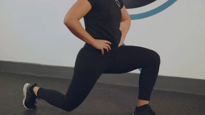 A person performing jump lunges