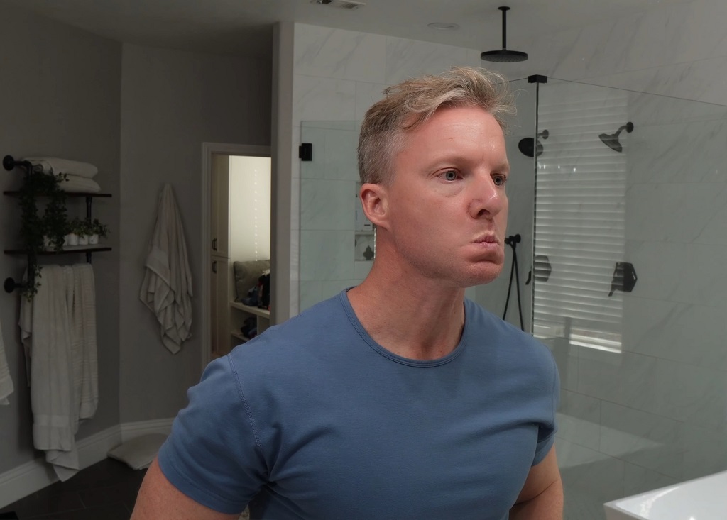 Chin Up Jawline Exercise