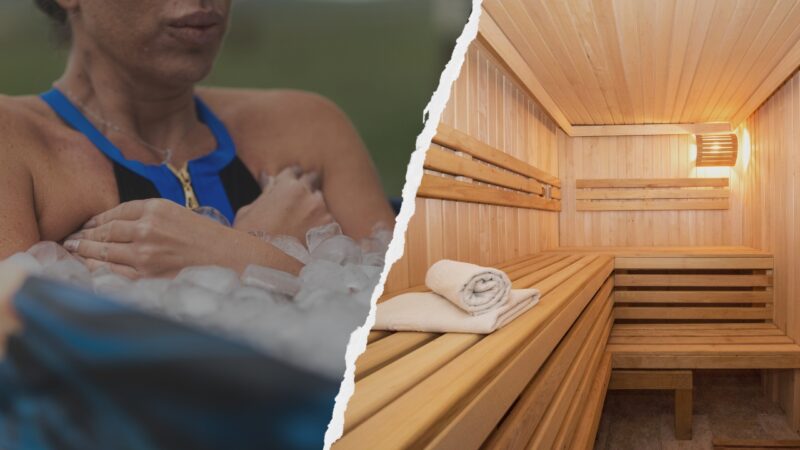 Cold plunge and sauna setup for post-workout recovery